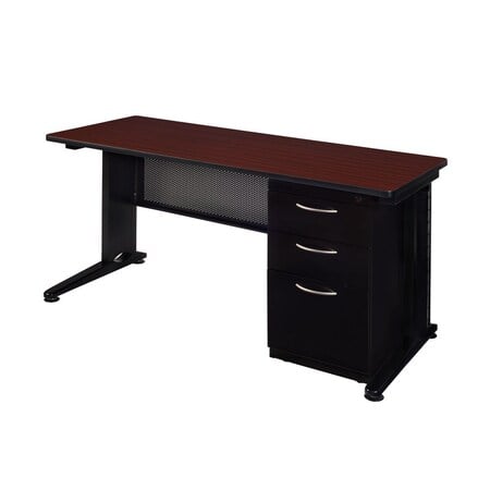 Fusion Single Pedestal Desks, 24 D X 29 H, 66 W X Wood, Metal MPN:MSP6624MH