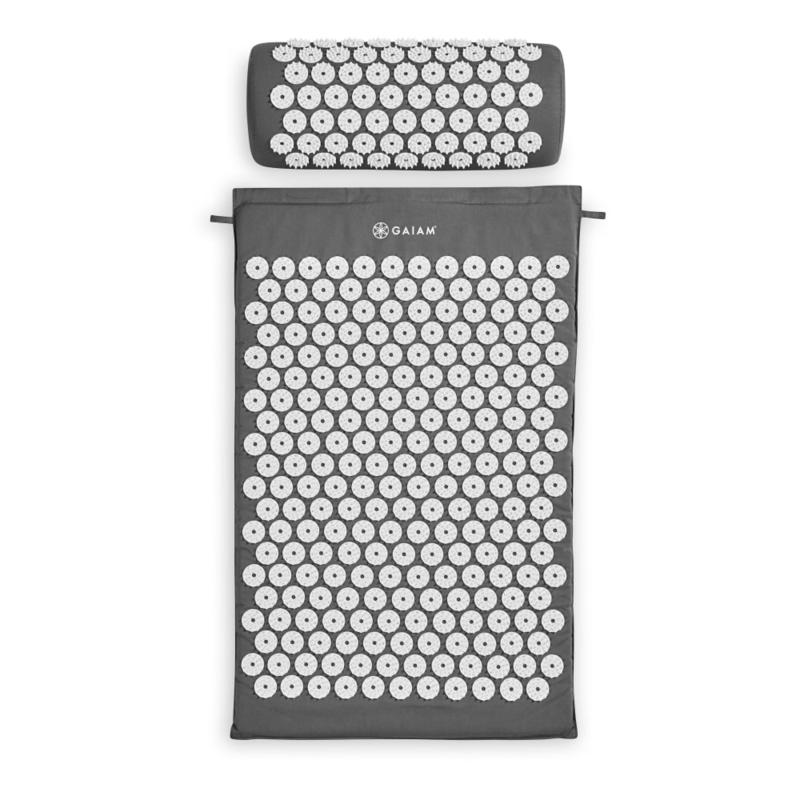 Gaiam Acupressure Mat With Pillow, 30inH x 16inW x 1inD, Gray MPN:05-63388