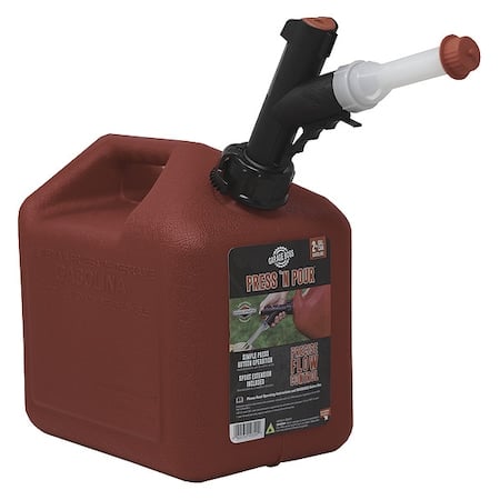 Gas Can, Polyethylene, 2 gal, Gasoline, Red MPN:GB320
