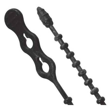 Beadle Wrap, 12 in L, 3-1/4 in Max Bundle Dia., Black, Nylon 6/6, 70 lb Strength, 15 PK MPN:45-12BEADBK