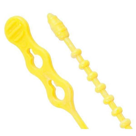 Beadle Wrap, 12 in L, 3-1/4 in Max Bundle Dia., Yellow, Nylon 6/6, 70 lb Strength, 15 PK MPN:45-12BEADYW