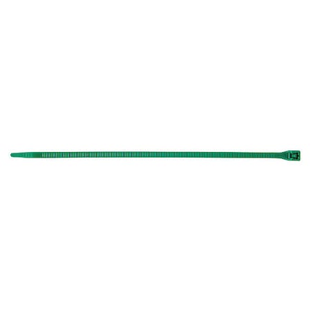 Cable Tie, 8 in L, 2 in Max Bundle Dia., Green, Nylon 6/6, 75 lb Strength, 20 PK MPN:45-308G