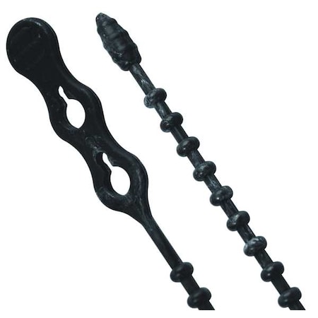 Beadle Wrap, 8 in L, 2 in Max Bundle Dia., Black, Nylon 6/6, 70 lb Strength, 15 PK MPN:45-8BEADBK