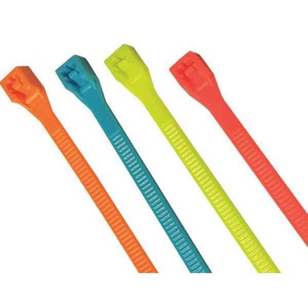 Cable Tie, 8 in L, 2 in Max Bundle Dia., Assorted Colors, Nylon 6/6, 75 lb Strength, 100 PK MPN:46-308FST