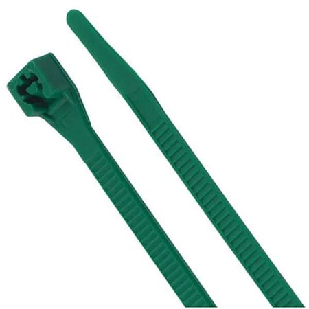 Cable Tie, 8 in L, 2 in Max Bundle Dia., Green, Nylon 6/6, 75 lb Strength, 100 PK MPN:46-308G