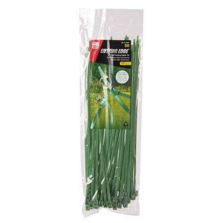Cable Tie, 11 in L, 3 in Max Bundle Dia., Green, Nylon 6/6, 50 lb Strength MPN:46-311GSC