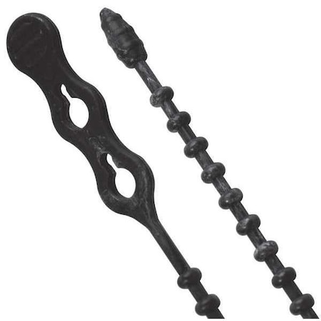 Beadle Wrap, 8 in L, 2 in Max Bundle Dia., Black, Nylon 6/6, 70 lb Strength, 40 PK MPN:46-8BEADBK
