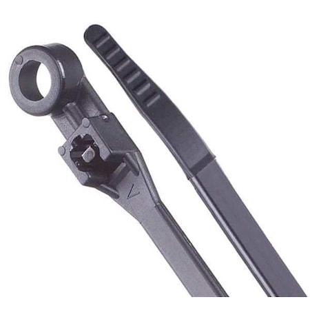 Cable Tie, 8 in L, 1/4 in Max Bundle Dia., Black, Nylon, 50 lb Strength, 100 PK MPN:48-308UVB