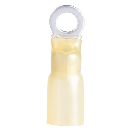 Heat Shrink Ring Terminal, 2.5:1 I.D. Shrink Ratio, Yellow, 5 PK MPN:AMT-4106
