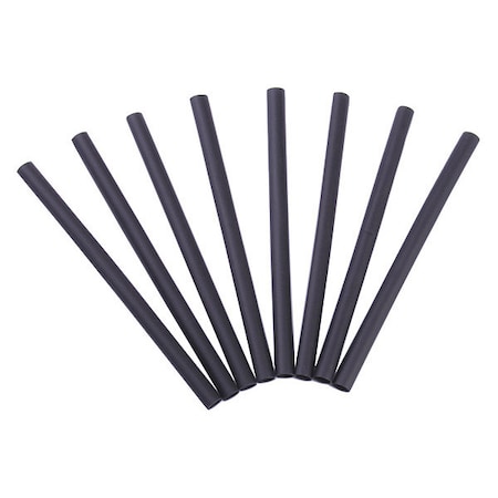 Heat Shrink Tube, Thin Wall, 2:1 I.D. Shrink Ratio, 3/32 in I.D. Before Shrinking, Black, 4 in, 8 PK MPN:HST-093