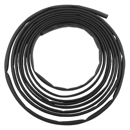 Heat Shrink Tube, Thin Wall, 2:1 I.D. Shrink Ratio, 3/16 in I.D. Before Shrinking, Black, 8 ft MPN:HST-100B