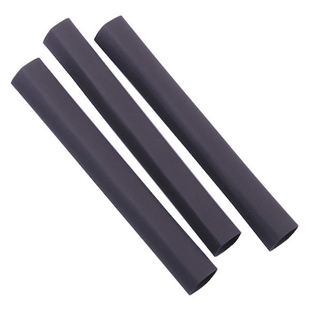 Heat Shrink Tube, Thin Wall, 2:1 I.D. Shrink Ratio, Black, 4 in, 3 PK MPN:HST-375