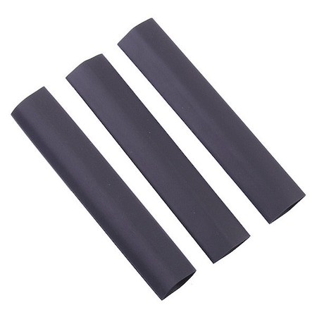 Heat Shrink Tube, Thin Wall, 2:1 I.D. Shrink Ratio, Black, 4 in, 3 PK MPN:HST-500