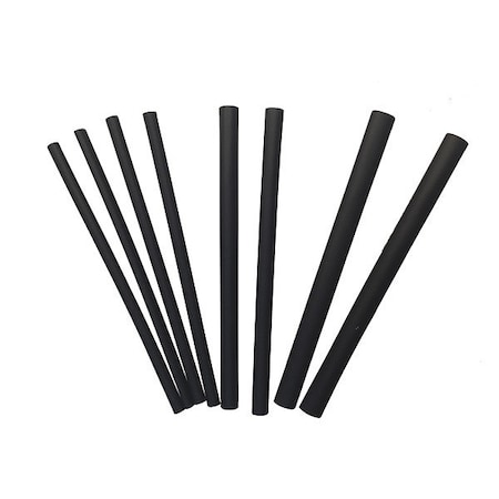 Heat Shrink Tube Assortment, Thin Wall, 2:1 I.D. Shrink Ratio, Black, 4 in, 8 PK MPN:HST-AST