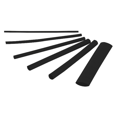 Heat Shrink Tube, 2:1 I.D. Shrink Ratio, Black, 3 in, 160 PK MPN:HST-ASTB
