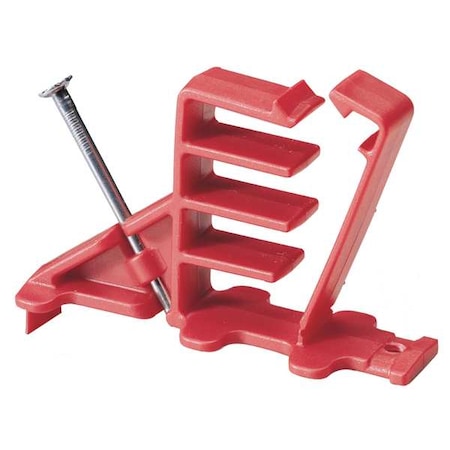 Cable Clip, Polypropylene, Red, 2-1/4 in L, 20 PK MPN:MCS-20W