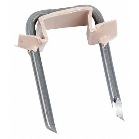 Metal Insulated Staple, Tan, 9/16