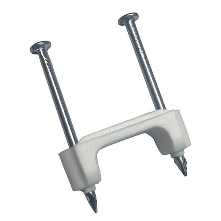 Cable Staple, Plastic NM, White, 1/2