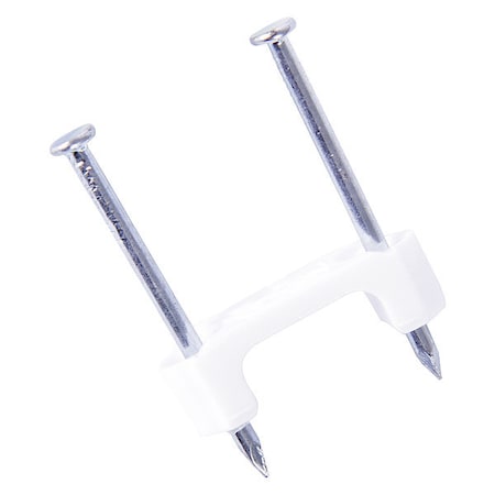 Cable Staple, Plastic NM, White, 1/2