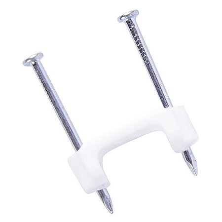 Cable Staple, Plastic NM, White, 1/2