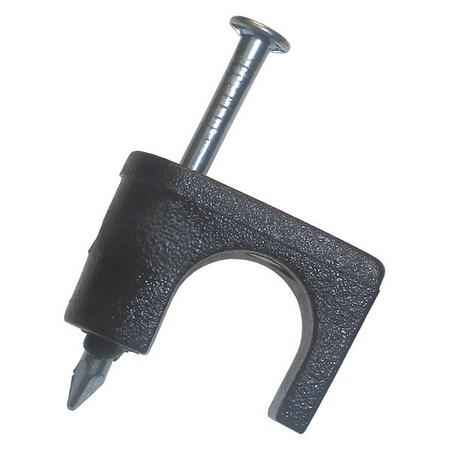 Plastic Coaxial Staple, Black, 1/4