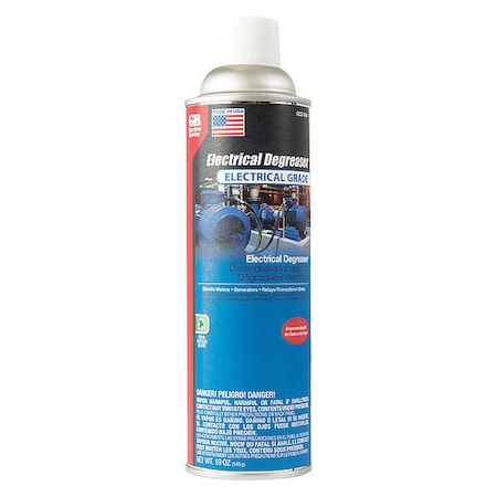 Electrical Degreaser, 19 Oz Aerosol Can, Liquid, Blue MPN:GCD-004