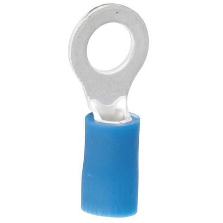 Ring Terminal, #8 to #10 Stud Size, 14 AWG, 600 V, Vinyl Insulated, Blue, 100 PK MPN:10-104