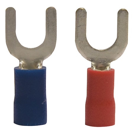 Fork Terminal, #8 to #10 Stud Size, 18 AWG, 600 V, Vinyl Insulated, Crimp Termination Only, 14 PK MPN:15-2216