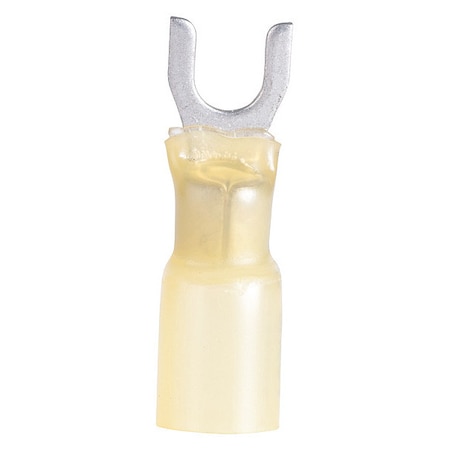 Fork Terminal, #8 Stud Size, 10 AWG, Heat Shrink Insulated, Yellow, 3 PK MPN:AMT-116