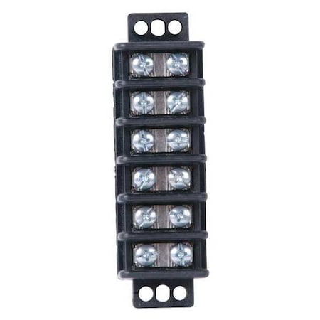Terminal Strip, 6 Pole, 2 Row, 30 A, 600 V, 10 AWG, Screw Termination MPN:GTB-406