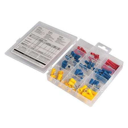 Wire Terminal Kit, 10 AWG, 600 V, Vinyl Insulated, Assorted, 100 PK MPN:TK-806
