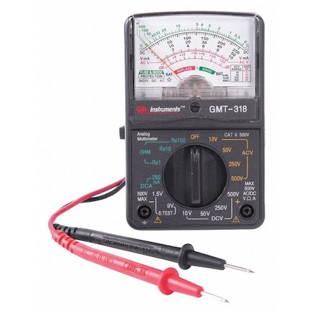 Analog Multimeter, 6 Func., 14 Range MPN:GMT-318