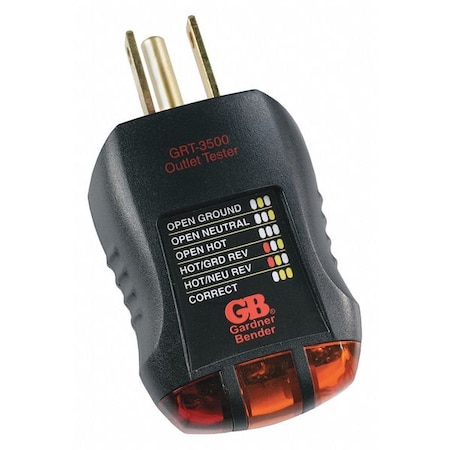 Outlet Tester, Circuit Analyzer, 120VAC MPN:GRT-3500