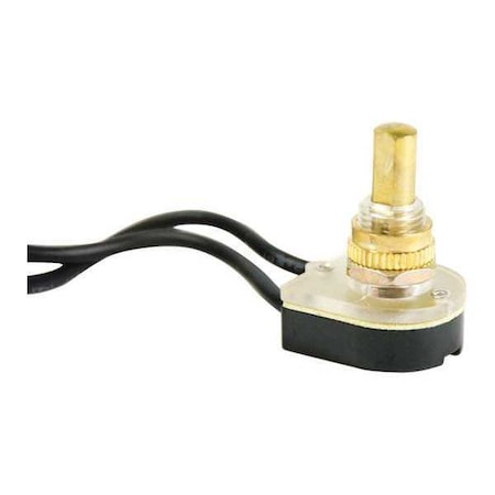 Switch, Brass, Push On/Off, SPST, 6A, 125VAC MPN:GSW-25