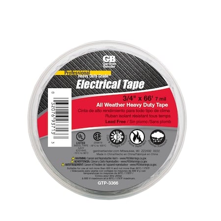 Electrical Tape, 3/4 in. x 66 Ft, Heavy MPN:GTP-3366