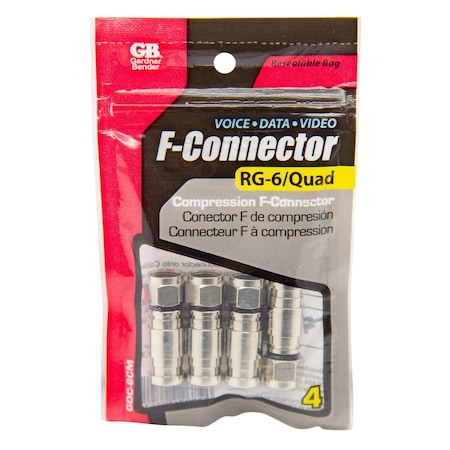 Coax Connector, Compression F-Series, PK4 MPN:GDC-6CM