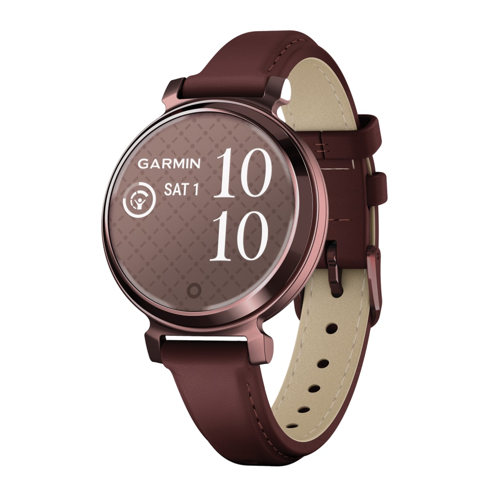 Garmin Lily 2 Classic Health And Fitness Smartwatch With Anodized Aluminum Bezel/Case And Leather Band, Dark Bronze MPN:010-02839-03