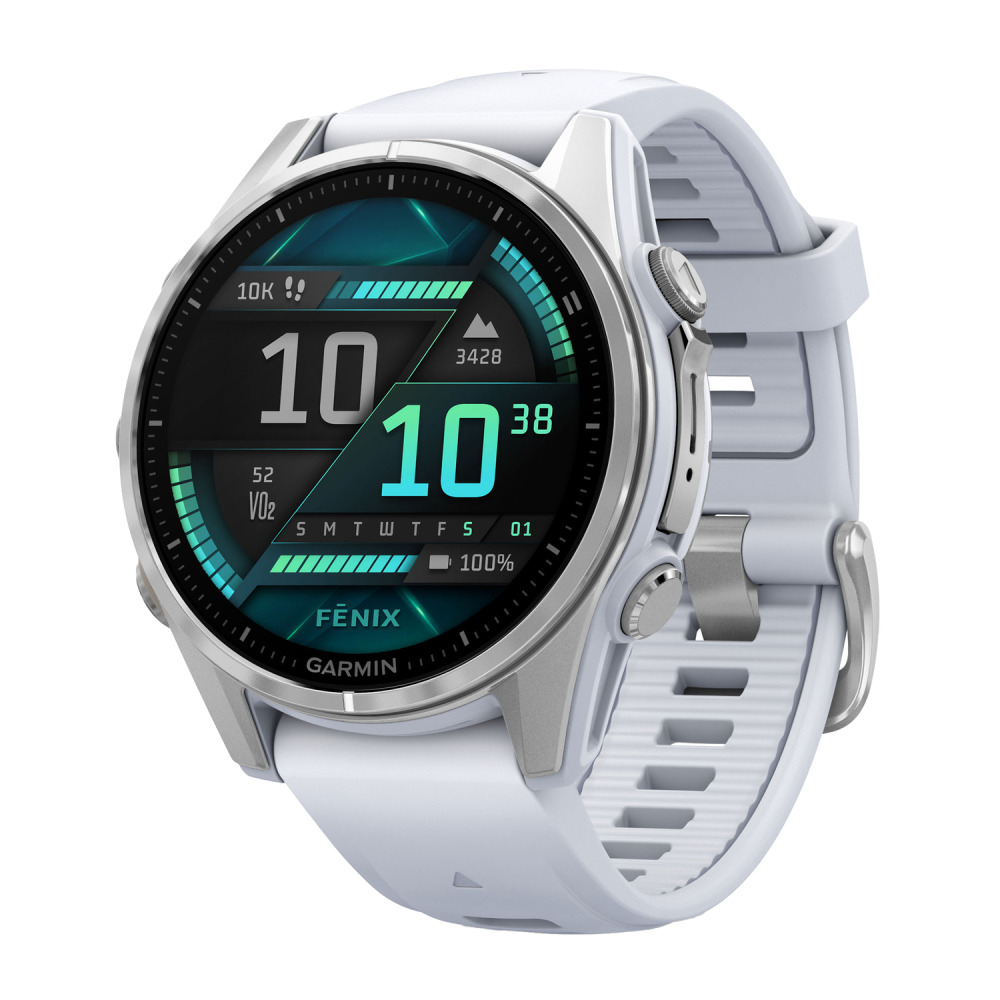 Garmin fenix 8 AMOLED Multisport GPS Watch With Silicone Band And 43mm Lens, Silver/Whitestone MPN:010-02903-00