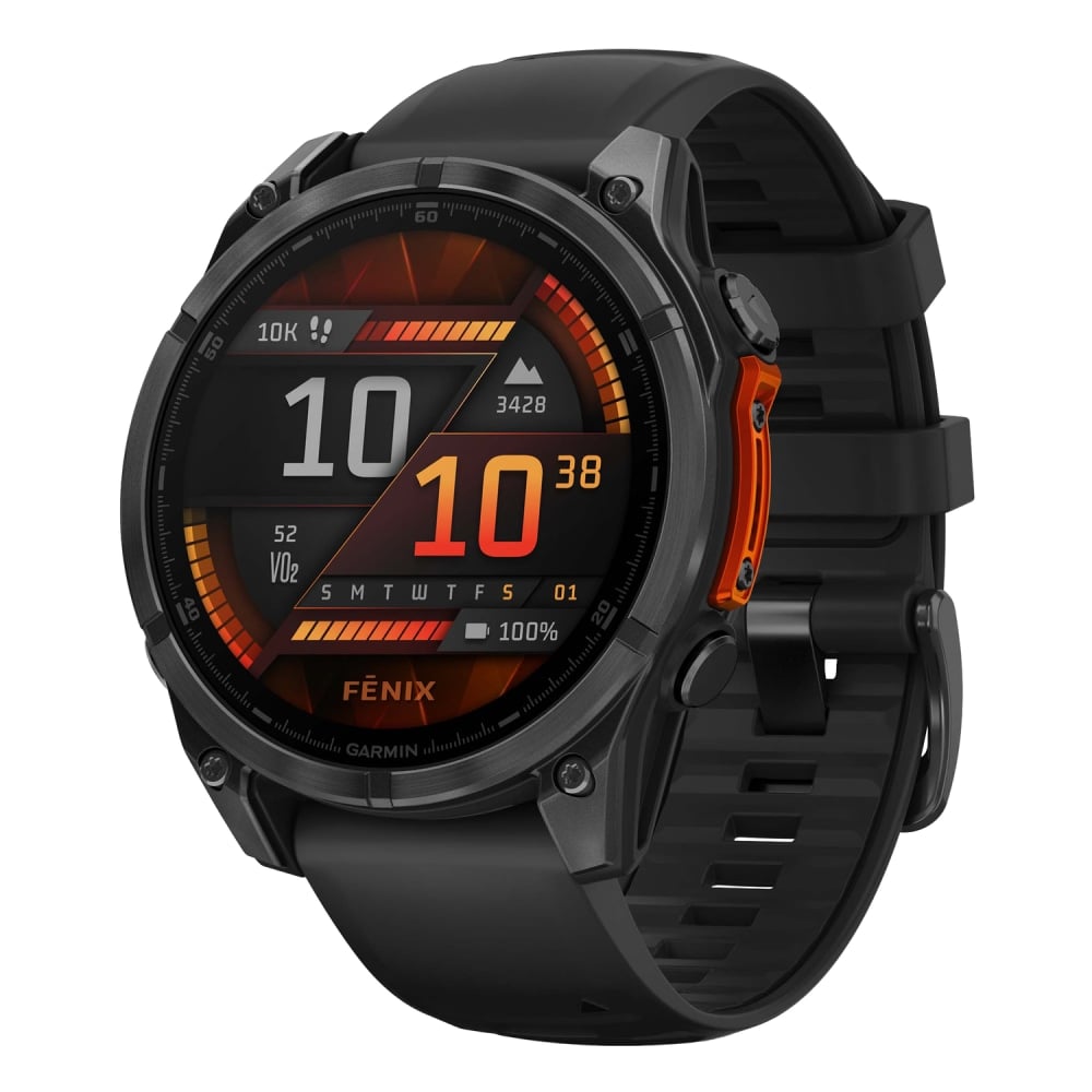 Garmin fenix 8 AMOLED Multisport GPS Watch With Silicone Band And 47mm Lens, Slate Gray/Black MPN:010-02904-00