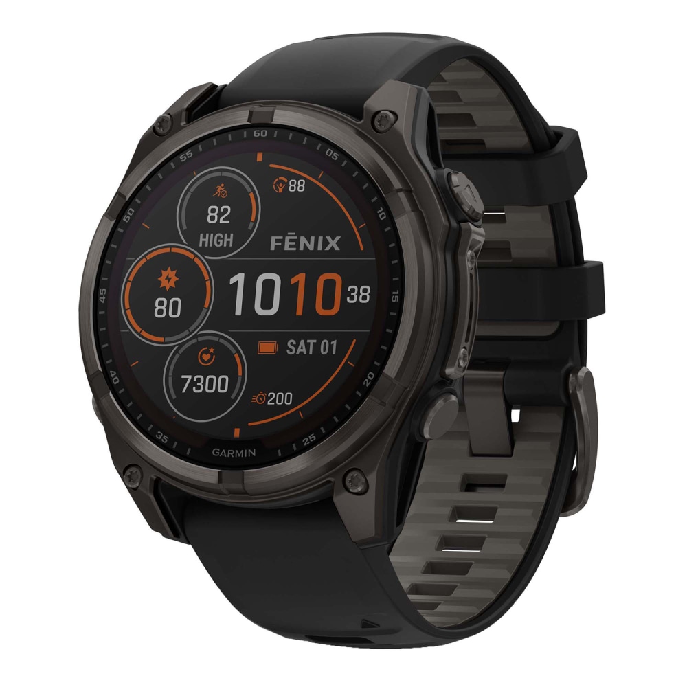 Garmin fenix 8 Multisport Sapphire Solar GPS Watch With Silicone Band And 47mm Lens, Carbon Gray/Black MPN:010-02906-10