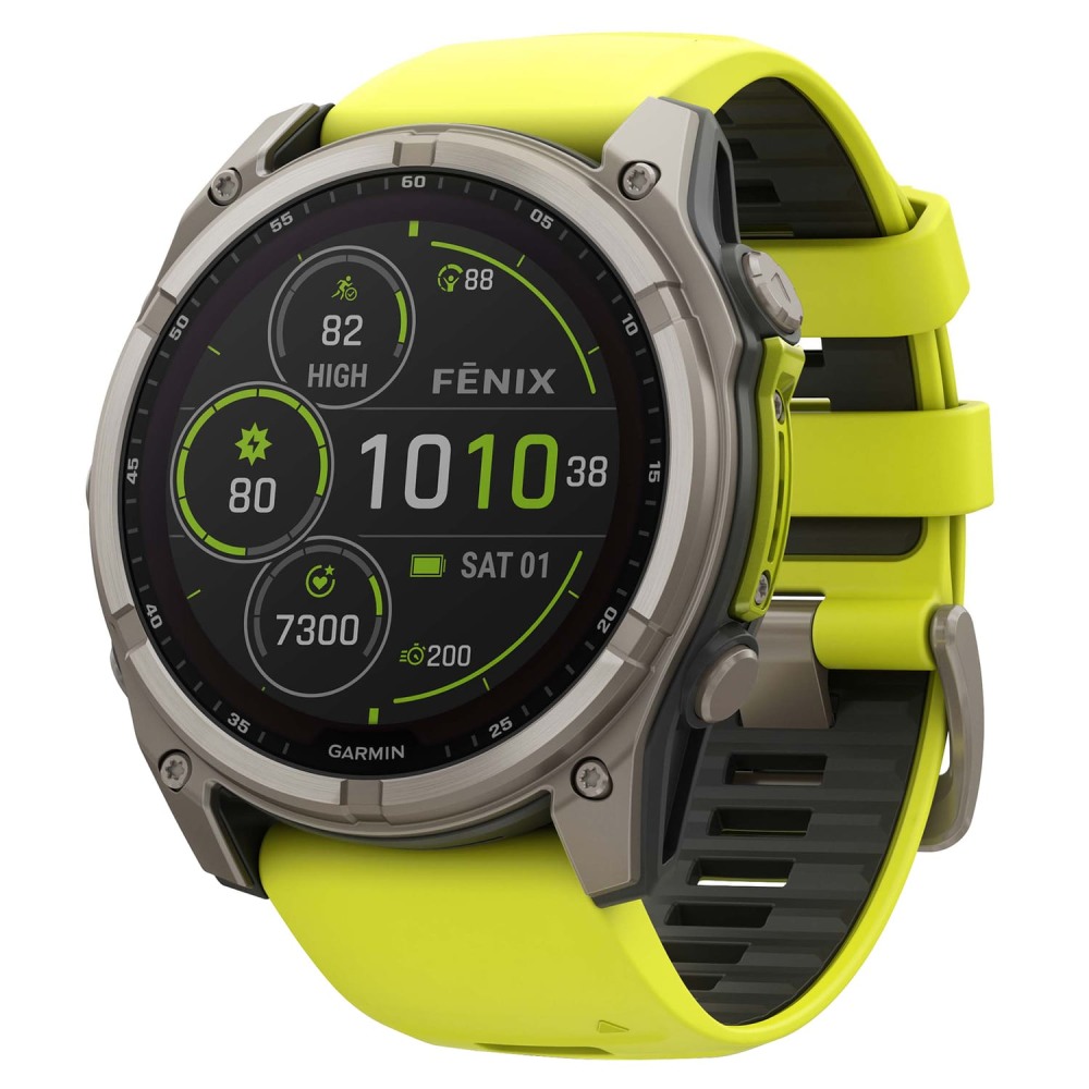 Garmin fenix 8 Multisport Solar GPS Watch With Silicone Band And 51mm Lens, Amp Yellow/Graphite MPN:010-02907-20