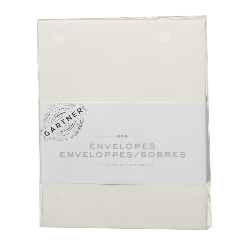 Gartner Studios Envelopes, A2, Gummed Seal, Ivory, Pack Of 50 (Min Order Qty 11) MPN:65692