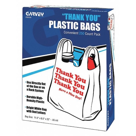 Garvey, PlasticShoppingBags, PK250, PK250 MPN:063036