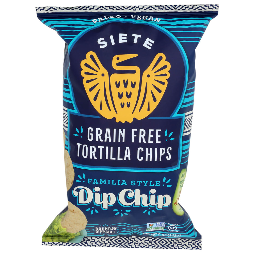 Siete Tortilla Chips, Dip Chip, 5 Oz, Total Qty 12 MPN:DCHP5