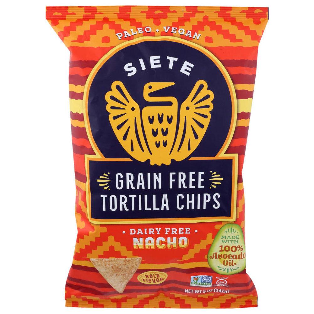 Siete Tortilla Chips, Nacho, 5 Oz, Total Qty 12 MPN:NACH5