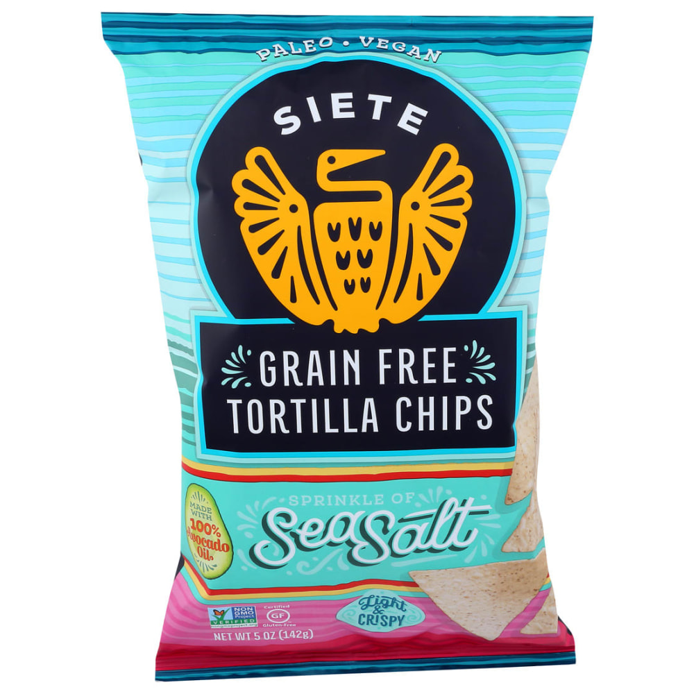Siete Tortilla Chips, Sea Salt, 5 Oz, Total Qty 12 MPN:SALT5