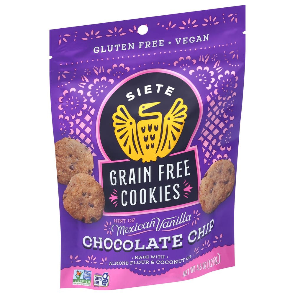 Siete Grain-Free Mexican Vanilla Chocolate Chip Cookies, 4.5 Oz, Total Qty 10 MPN:CCCO4.51