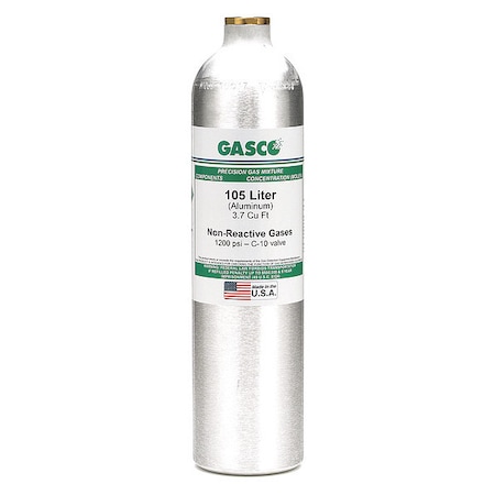 Calibration Gas, Nitrogen, Oxygen, 105 L, C-10 Connection, +/-2% Accuracy, 1, 200 psi Max. Pressure MPN:1035ES-161-16