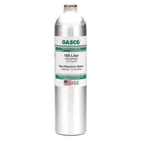 Calibration Gas, Carbon Dioxide, Nitrogen, Oxygen, Pentane, 105 L, C-10 Connection, +/-2% Accuracy MPN:1058ES-341BS
