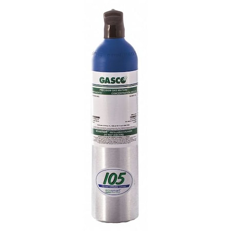 Calibration Gas, Air, Isobutylene, 105 L, C-10 Connection, +/-2% Accuracy, 1, 200 psi Max. Pressure MPN:105ES-70N-2000